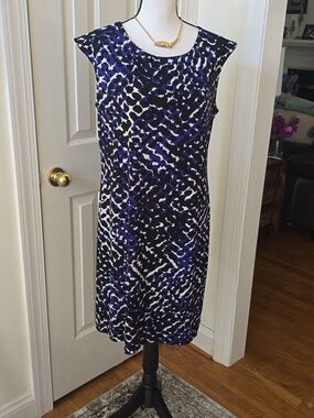 APT.9 BRAND WOMENS BLACK AND BLUE DRESS SIZE LARGE